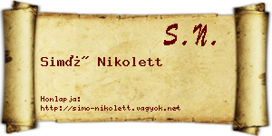 Simó Nikolett névjegykártya