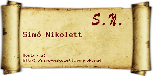 Simó Nikolett névjegykártya