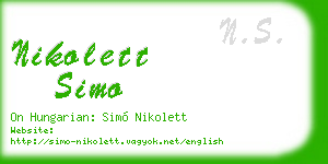nikolett simo business card