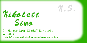 nikolett simo business card